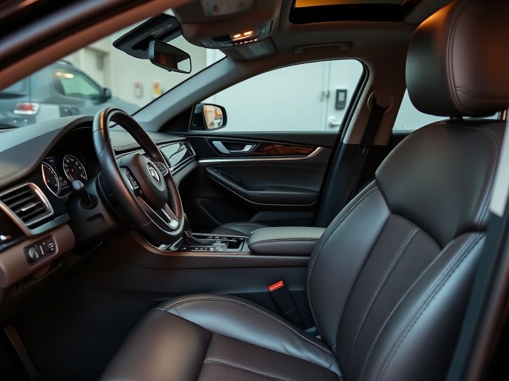 SUV interior with conditioned leather and restored trim